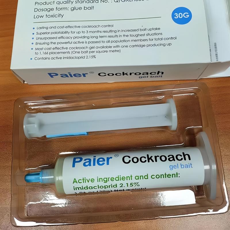 Indoor Cockroach Exterminator, Insect Repellent, 1 plungers and 2 tips, German Cockroach Pest Control, Can be used indoors and outdoors, Cockroach Killing Gel for American Cockroaches, German Cockroaches and other major cockroach species
