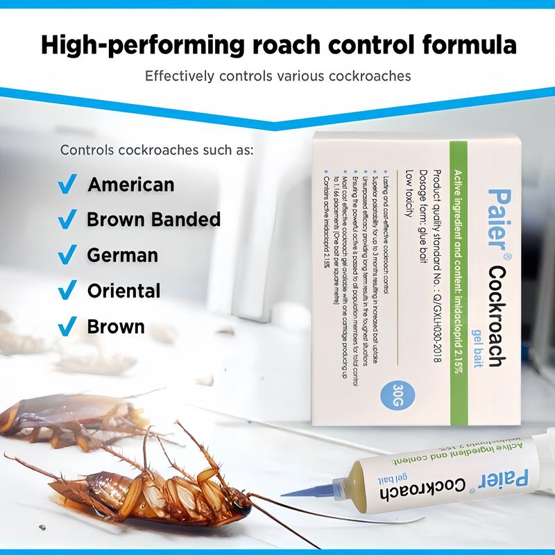 Indoor Cockroach Exterminator, Insect Repellent, 1 plungers and 2 tips, German Cockroach Pest Control, Can be used indoors and outdoors, Cockroach Killing Gel for American Cockroaches, German Cockroaches and other major cockroach species